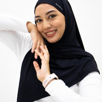 Sports Hijabs GLOWco Exclusive Air Mesh Instant Tri Scarf (With Inner) in Black