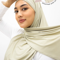 Sports Hijabs GLOWco Exclusive Air Mesh Instant Tri Scarf (With Inner) in Sage Green