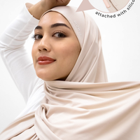 Sports Hijabs GLOWco Exclusive Air Mesh Instant Tri Scarf (With Inner) in Soft Pearl