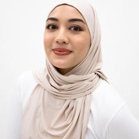 Sports Hijabs GLOWco Exclusive Air Mesh Instant Tri Scarf (With Inner) in Soft Pearl