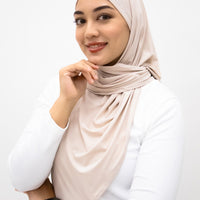 Sports Hijabs GLOWco Exclusive Air Mesh Instant Tri Scarf (With Inner) in Soft Pearl