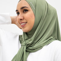 Sports Hijabs GLOWco Exclusive Air Mesh Tri Scarf in Basil Green