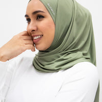 Sports Hijabs GLOWco Exclusive Air Mesh Tri Scarf in Basil Green