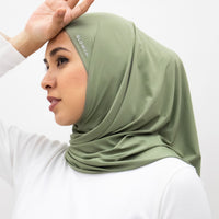 Sports Hijabs GLOWco Exclusive Air Mesh Tri Scarf in Basil Green
