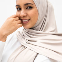Sports Hijabs GLOWco Exclusive Air Mesh Tri Scarf in Soft Pearl