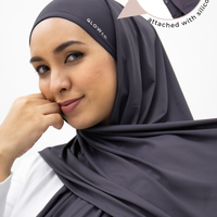 Sports Hijabs GLOWco Exclusive Air Waffle Instant Tri Scarf (With Inner) in Storm Grey