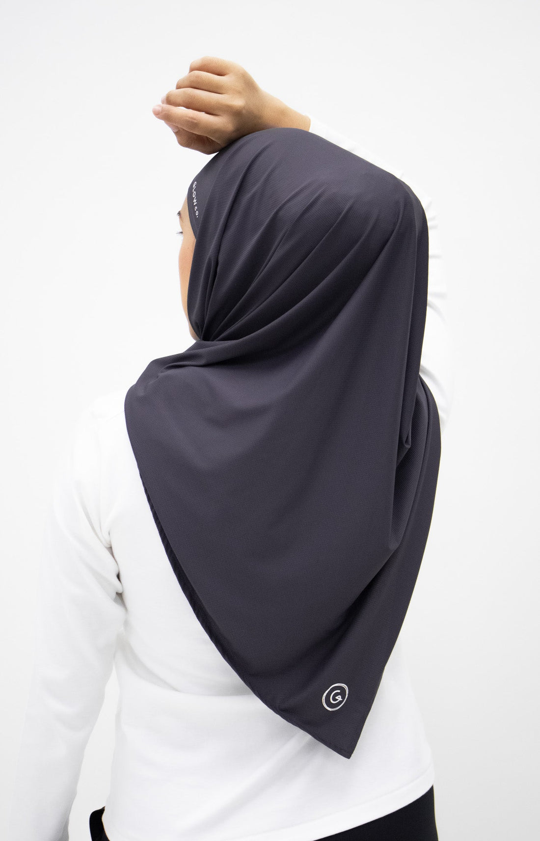 Sports Hijabs GLOWco Exclusive Air Waffle Instant Tri Scarf (With Inner) in Storm Grey