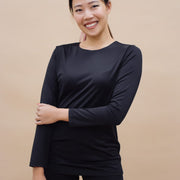 Innerwear GLOWco Exclusive AirLite InnerGlow Crew Neck Top in Black