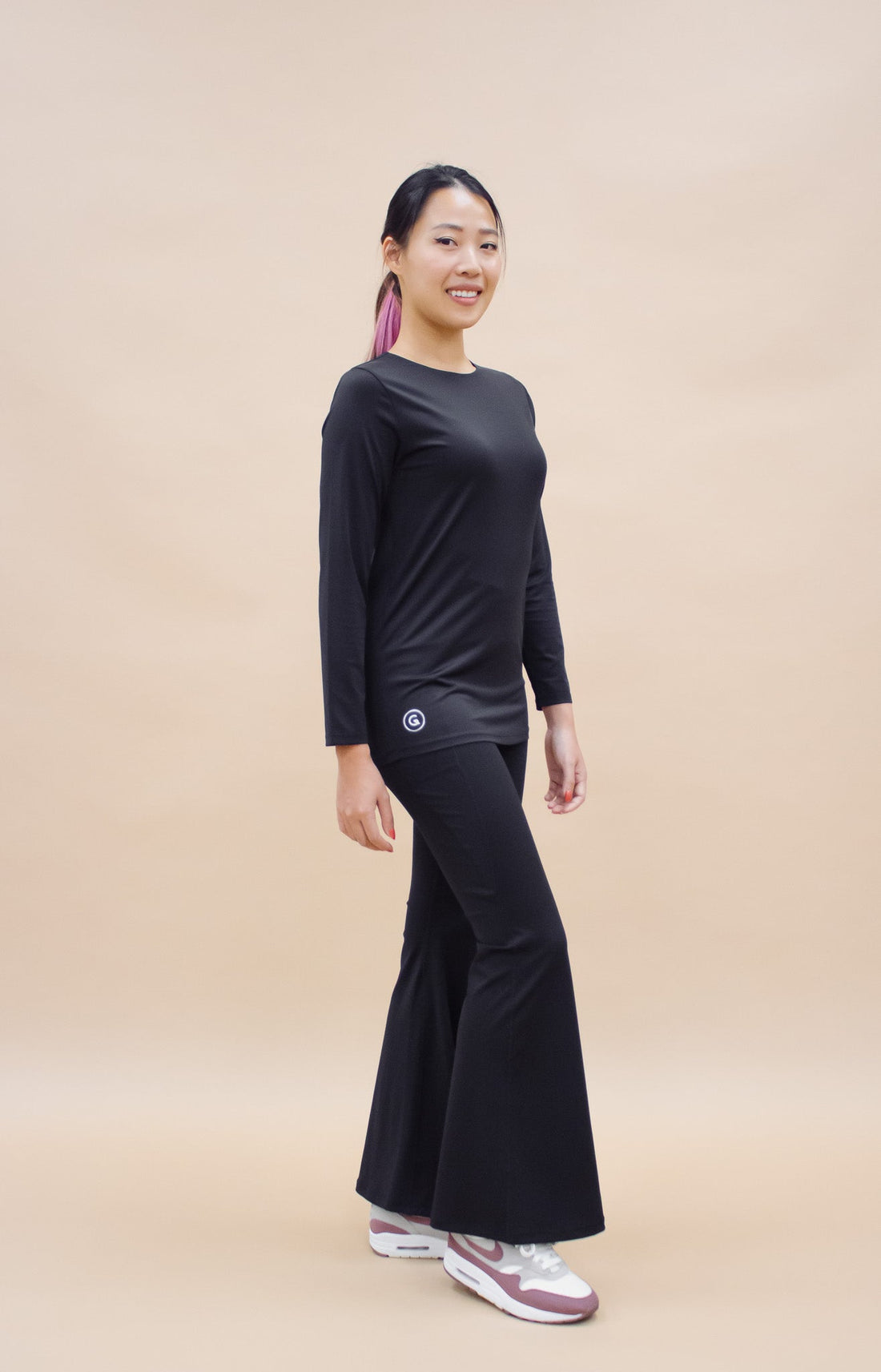 Innerwear GLOWco Exclusive AirLite InnerGlow Crew Neck Top in Black