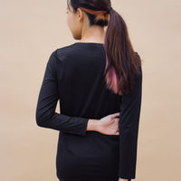 Innerwear GLOWco Exclusive AirLite InnerGlow Crew Neck Top in Black
