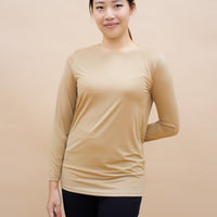 Innerwear GLOWco Exclusive AirLite InnerGlow Crew Neck Top in Tan