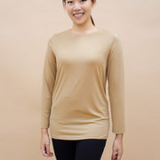 Innerwear GLOWco Exclusive AirLite InnerGlow Crew Neck Top in Tan