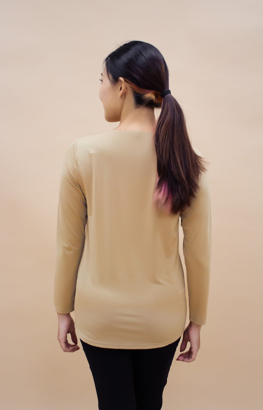 Innerwear GLOWco Exclusive AirLite InnerGlow Crew Neck Top in Tan