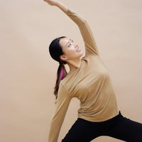 Innerwear GLOWco Exclusive AirLite InnerGlow Crew Neck Top in Tan