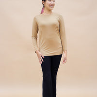 Innerwear GLOWco Exclusive AirLite InnerGlow Crew Neck Top in Tan