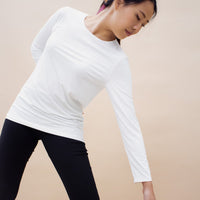 Innerwear GLOWco Exclusive AirLite InnerGlow Crew Neck Top in White