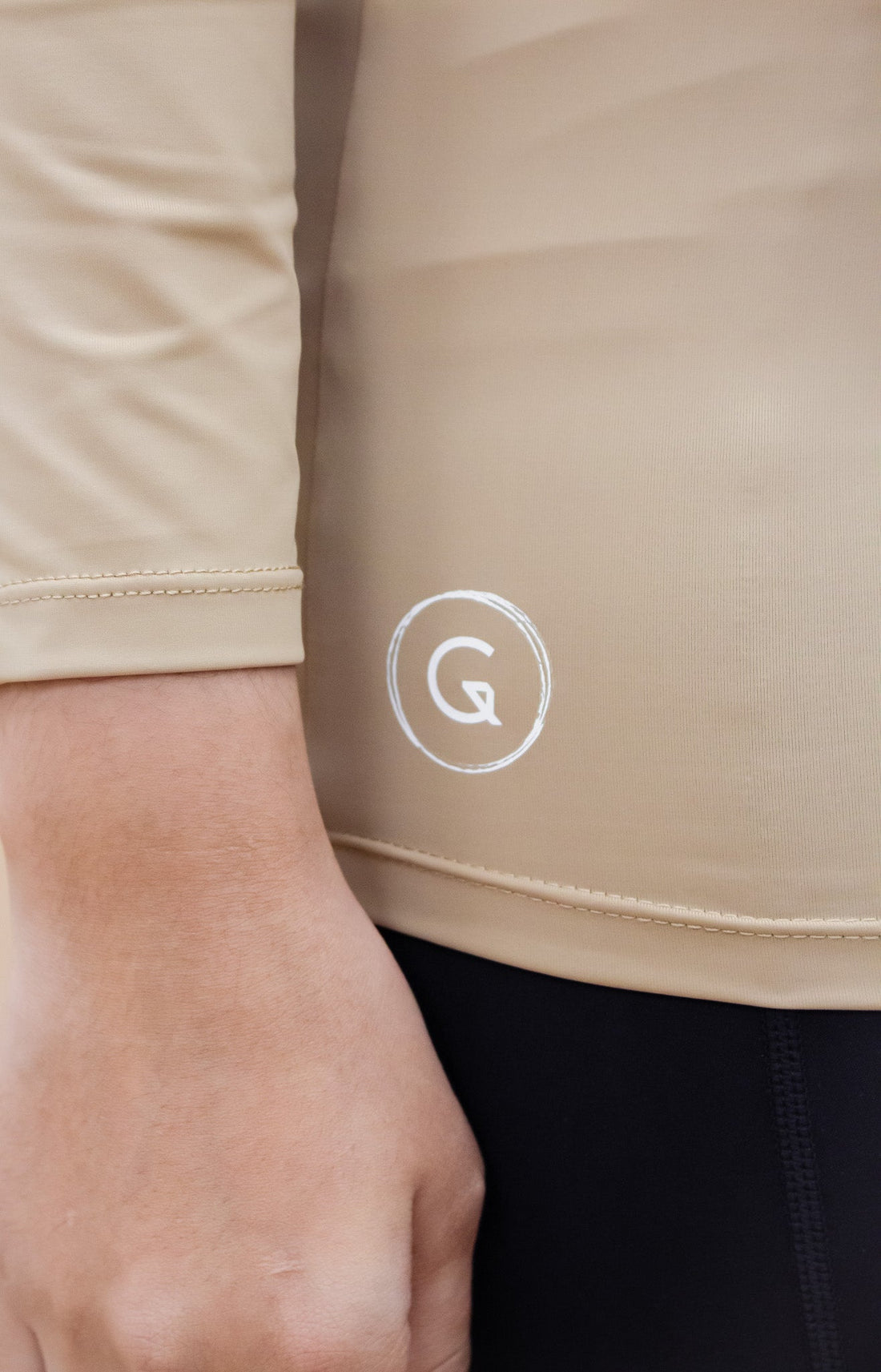 Innerwear GLOWco Exclusive AirLite InnerGlow Mock Neck Top in Tan