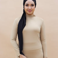 Innerwear GLOWco Exclusive AirLite InnerGlow Mock Neck Top in Tan