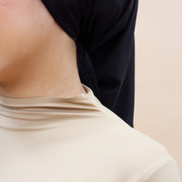 Innerwear GLOWco Exclusive AirLite InnerGlow Mock Neck Top in Tan