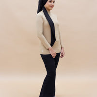 Innerwear GLOWco Exclusive AirLite InnerGlow Mock Neck Top in Tan