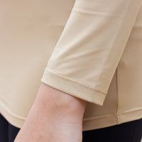 Innerwear GLOWco Exclusive AirLite InnerGlow Mock Neck Top in Tan
