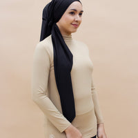 Innerwear GLOWco Exclusive AirLite InnerGlow Mock Neck Top in Tan
