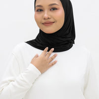 Everyday Hijabs GLOWco Exclusive Bamboo Butterfly Tri Scarf in Black