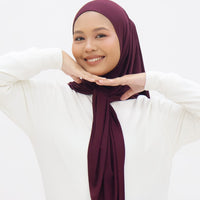 Everyday Hijabs GLOWco Exclusive Bamboo Butterfly Tri Scarf in Plum