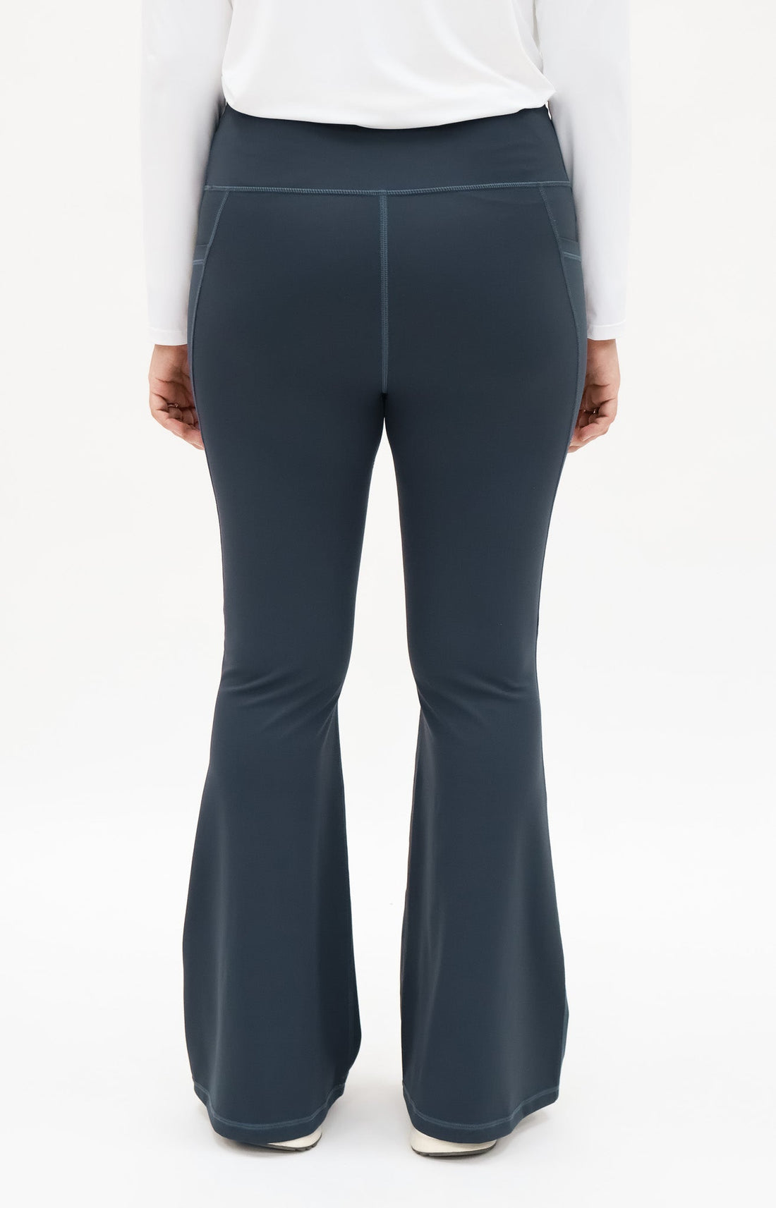 Bottoms GLOWco Exclusive Fit & Flare High Waisted Pocket Pants in Denim