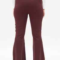 Bottoms GLOWco Exclusive Fit & Flare High Waisted Pocket Pants in Plum