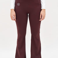Bottoms GLOWco Exclusive Fit & Flare High Waisted Pocket Pants in Plum