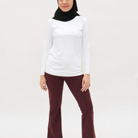 Bottoms GLOWco Exclusive Fit & Flare High Waisted Pocket Pants in Plum