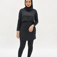Swimwear GLOWco Exclusive Seaside Layered Swimwear in Black