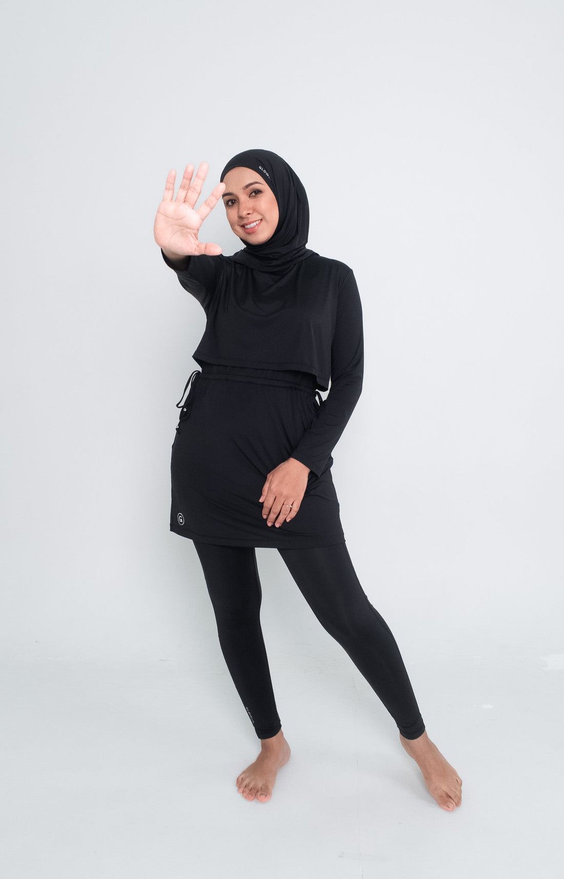 Swimwear GLOWco Exclusive Seaside Layered Swimwear in Black