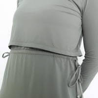 Swimwear GLOWco Exclusive Seaside Layered Swimwear in Sage Green