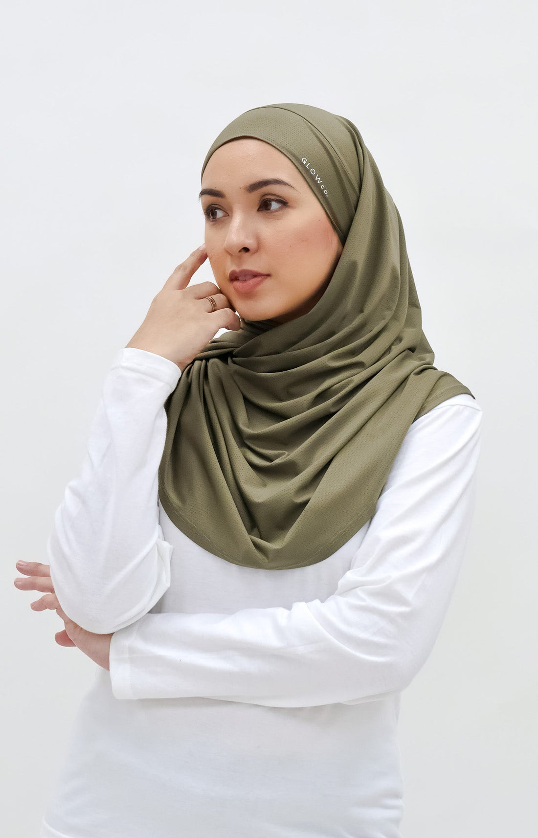 Sports Hijabs GLOWco Exclusive Tie Back MAXI Shawl in Burnt Olive