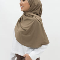 Sports Hijabs GLOWco Exclusive Tie Back MAXI Shawl in Cocoa Brown