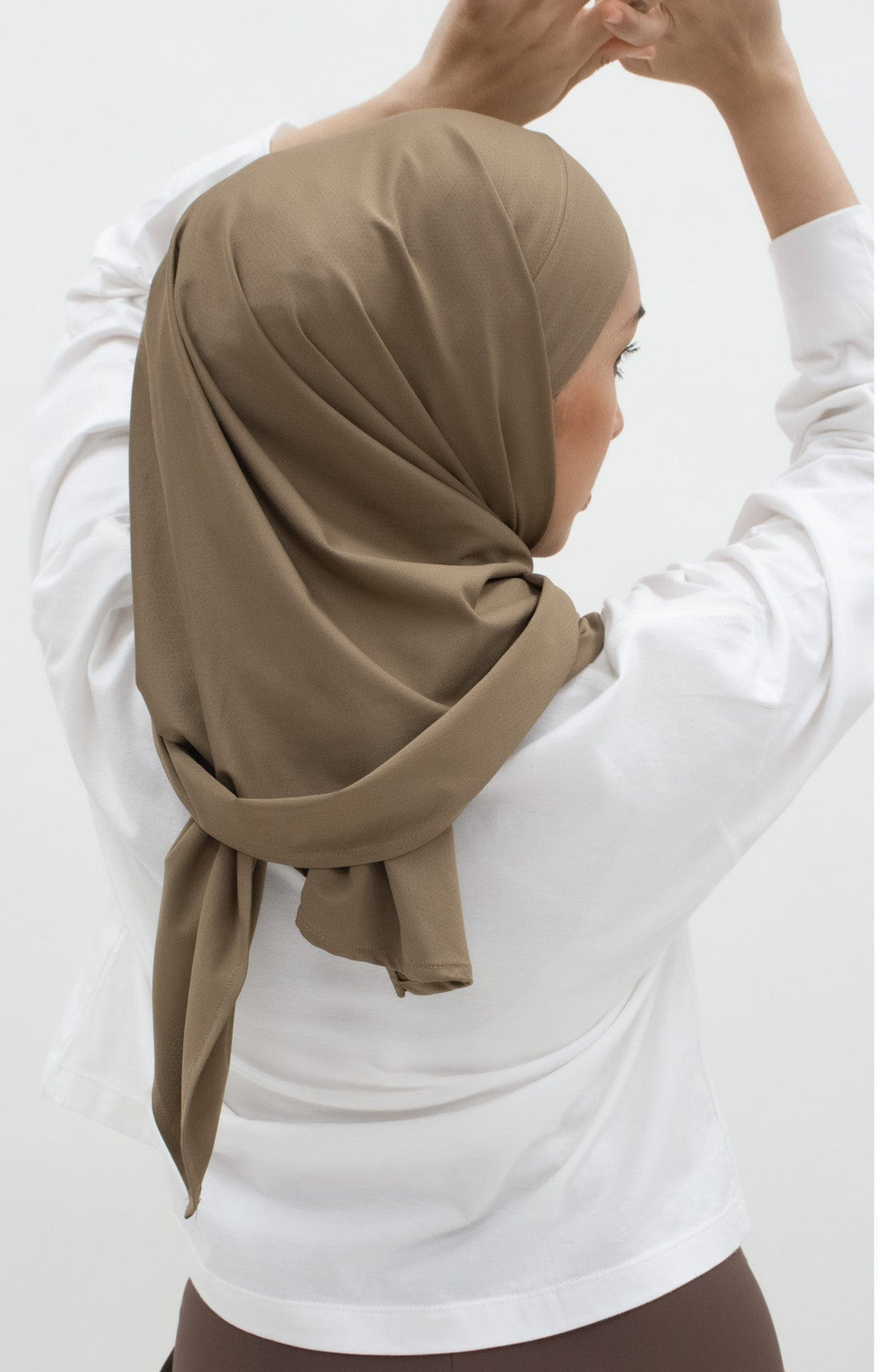 Sports Hijabs GLOWco Exclusive Tie Back MAXI Shawl in Cocoa Brown