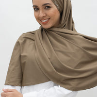 Sports Hijabs GLOWco Exclusive Tie Back MAXI Shawl in Cocoa Brown