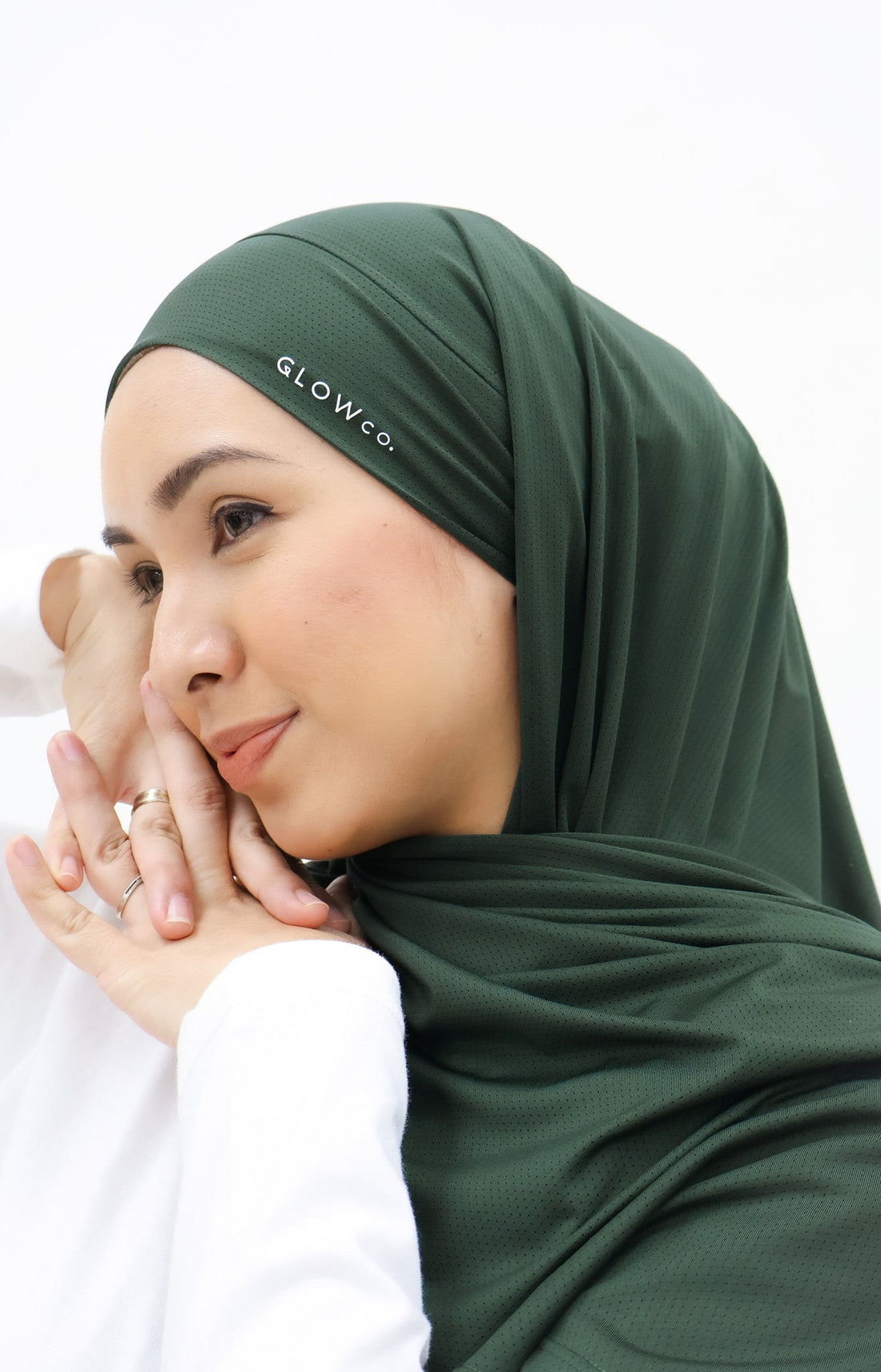 Sports Hijabs GLOWco Exclusive Tie Back MAXI Shawl in Deep Forest