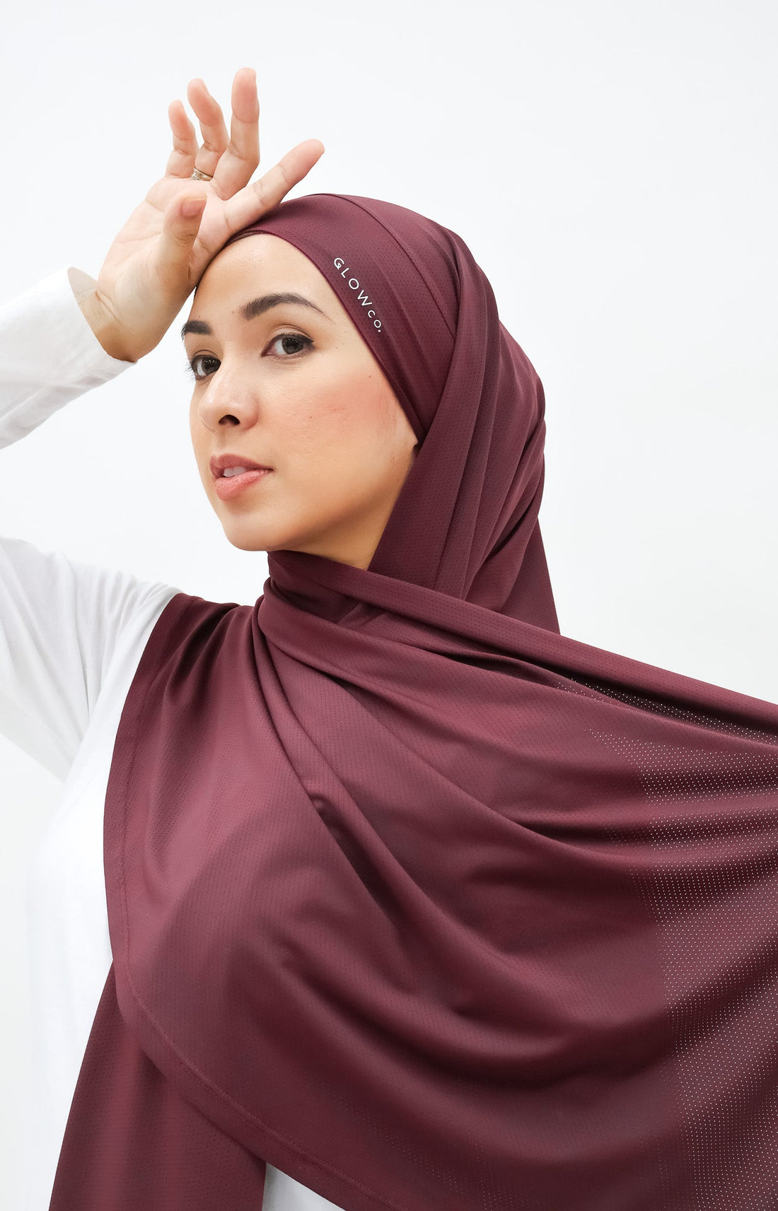 Sports Hijabs GLOWco Exclusive Tie Back MAXI Shawl in Deep Red
