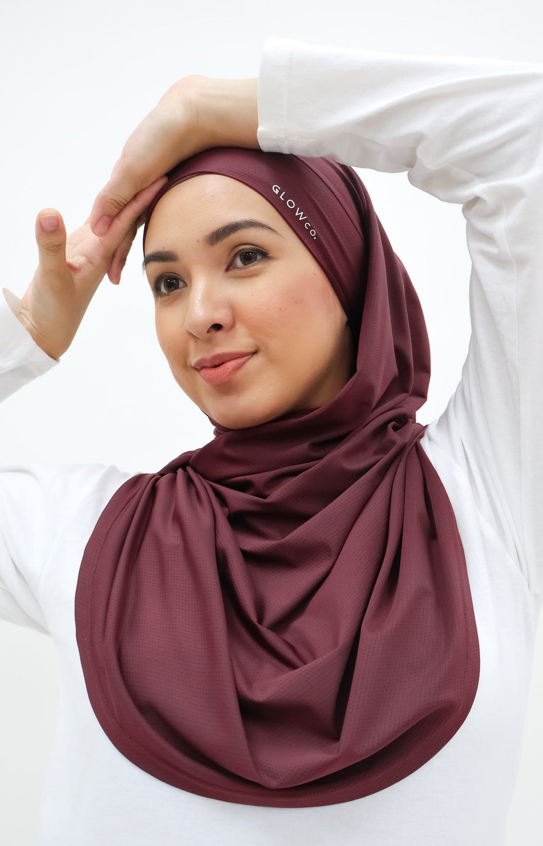 Sports Hijabs GLOWco Exclusive Tie Back MAXI Shawl in Deep Red