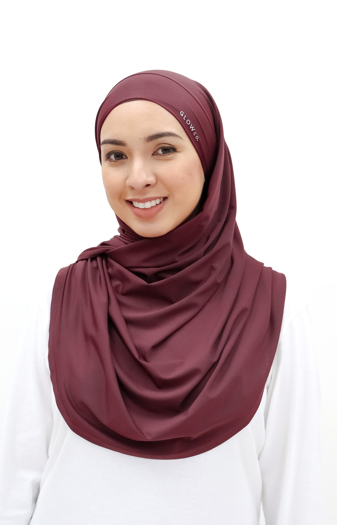 Sports Hijabs GLOWco Exclusive Tie Back MAXI Shawl in Deep Red