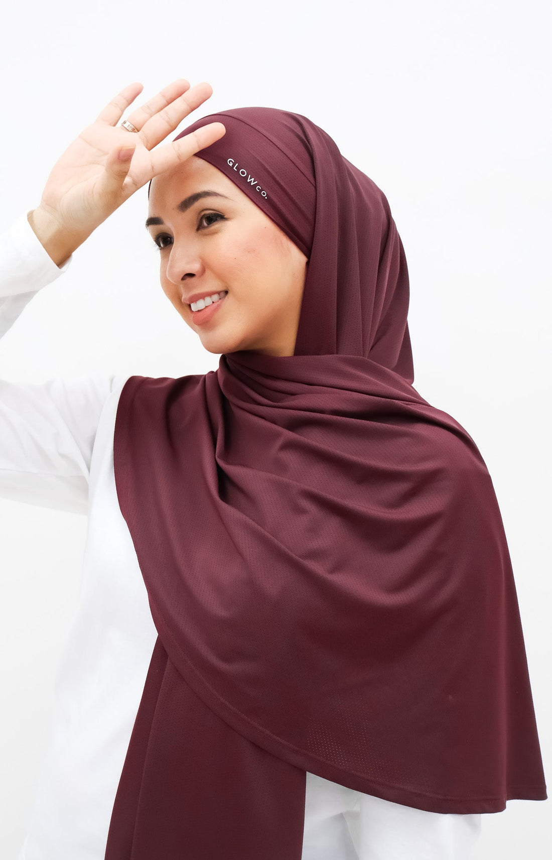 Sports Hijabs GLOWco Exclusive Tie Back MAXI Shawl in Deep Red