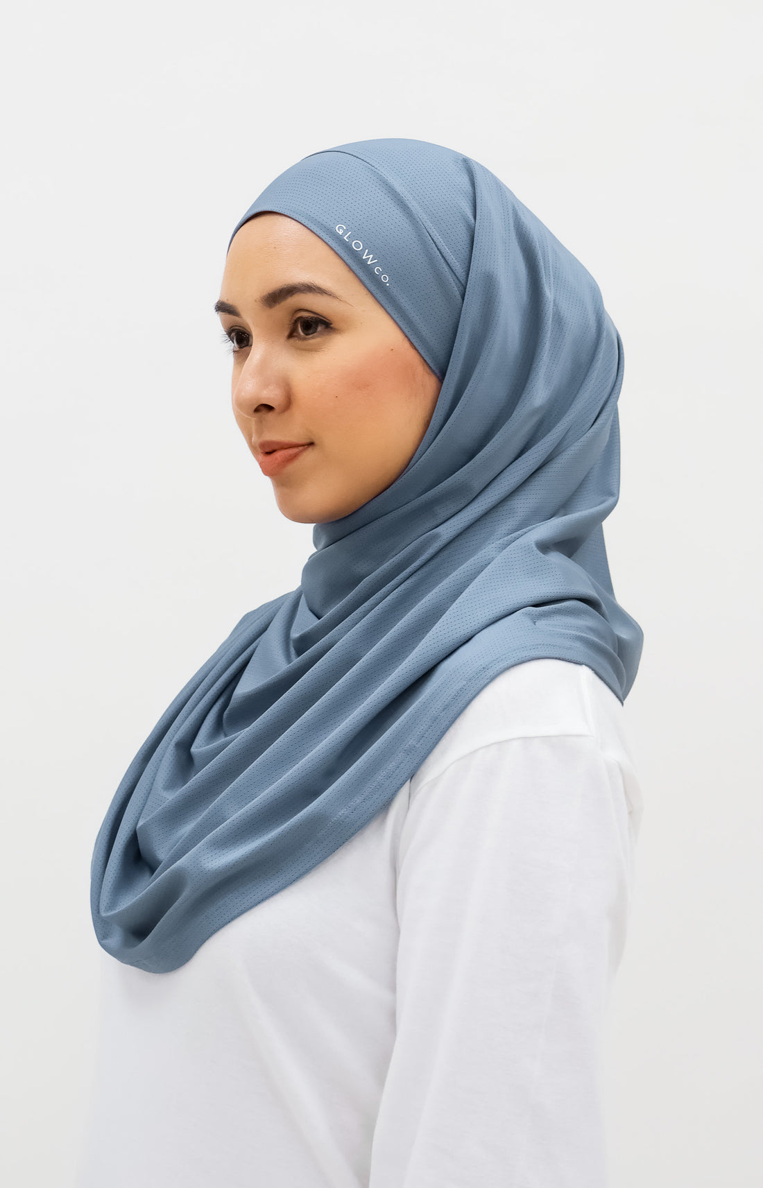 Sports Hijabs GLOWco Exclusive Tie Back MAXI Shawl in Misty Blue