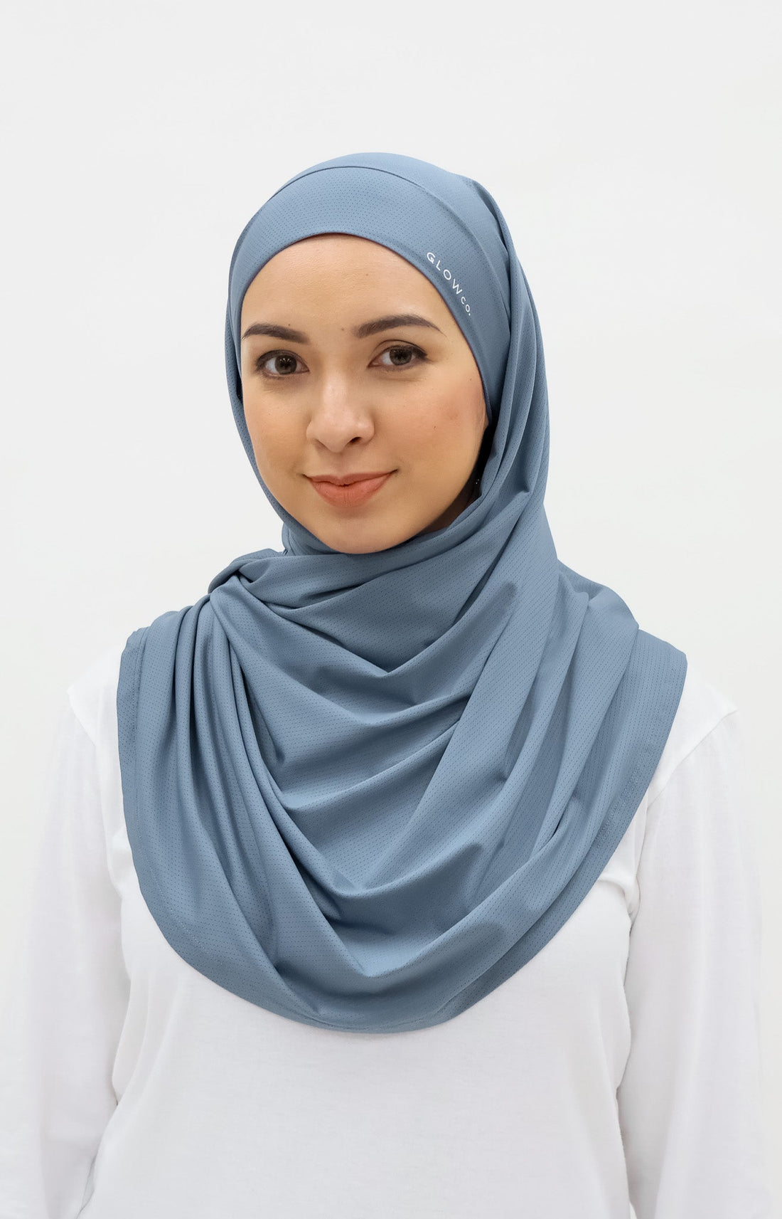 Sports Hijabs GLOWco Exclusive Tie Back MAXI Shawl in Misty Blue