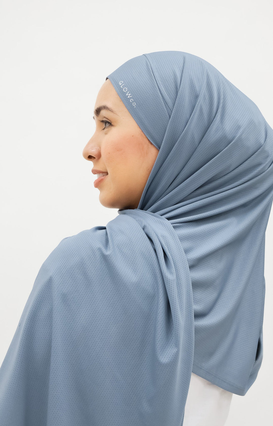 Sports Hijabs GLOWco Exclusive Tie Back MAXI Shawl in Misty Blue