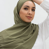 Sports Hijabs GLOWco Exclusive Tie Back MAXI Shawl in Pale Olive