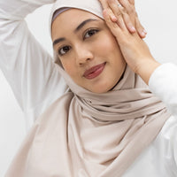 Sports Hijabs GLOWco Exclusive Tie Back Regular Shawl in Barely Blush