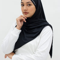 Sports Hijabs GLOWco Exclusive Tie Back Regular Shawl in Black